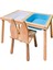 Ahşap Duyusal Çocuk Aktivite Masası Oyun Masası Çocuk Çalışma Masası 1 Adet Tilki Sandalye 2