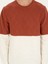 Erkek Kiremit Slim Fit Bisiklet Yaka Baklava Desenli Triko Kazak 50292568-VR031 7