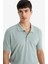 %100 Pamuk Regular Fit Kısa Kollu Basic Düz Pike Kumaş Polo Tişört C1293AX25SP 4
