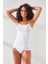 C11401 Kadın Modal Cotton Korse Atlet Beyaz 1