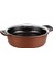 Trıana - 3631 - 2 Parça Biogranit Döküm, Ağır Üstün Kaliteli ve Şık Tasarımlı, 30 cm - 5,3 Litre, Karnıyarık, Pilav Tenceresi Bronz Gövde, Platin Detay 1