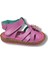 1556-20 Çiçek Deseli Tek Çirtli Kız Çocuk Sandalet Pembe 21-25 2