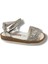 1171-20 Simli Tek Çırtli Kız Çocuk Sandalet Gümüş 21-25 2