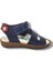 Şirinbebe 1546-20 Anatomik Dikiş Çirtli Erkek Çocuk Sandalet Lacivert Beyaz 21-25 3