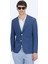 Indigo Desenli Modern Fit Ceket 1