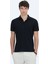 Siyah Desenli Polo Yaka Pamuk Karışımlı T-Shirt 1