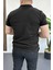 Erkek Slim Fit Düz Renk Pamuklu Soft Polo Tişört Siyah EDW365 3