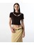 Aksesuarlı Cut-Out T-Shırt TS1250070265074 1