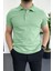 Erkek Slim Fit Düz Renk Pamuklu Soft Polo Tişört Su Yeşili EDW365 1