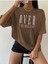 Over Thınkıng Baskılı Kadın / Kız Salas Oversize Salas T-Shirt Boyfriend 1