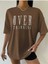 Over Thınkıng Baskılı Kadın / Kız Salas Oversize Salas T-Shirt Boyfriend 2