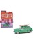 1/64 The Hobby Shop Series 16 - 1946 Ford Fordor Super Deluxe Green Metallic With White Interior And Roof Rack With Surfboards 2