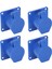 4 Set Endüstriyel Soket 3 Pin 16A IP44 Su Geçirmez Gizli Priz 220‑250V Güç Için (Yurt Dışından) 3