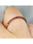 Gümüş Yüzük - 0.25 Karat Ruby Taşlı Yarım Tur Minimal Tasarım 925 Ayar Gümüş Yüzük 7