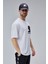 Mahone Beyaz Bisiklet Yaka Baskılı Oversize Erkek Tshirt 4