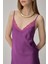 Vegan Ipek Saten Kadın Gecelik Sabahlık Takımı - LX.25221 Violet 5