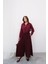 Beli Lastikli Geniş Kesim Kloş double Krep pantolon Etek 5187 - Bordo 5