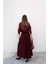 Beli Lastikli Geniş Kesim Kloş double Krep pantolon Etek 5187 - Bordo 6