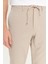 Slim Fit Dar Kesim Beli Bağlamalı Çizgili Yan Cepli Casual Jogger Pantolon 4