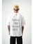 Erkek Fast Nakışlı Oversize T-Shirt Beyaz 1