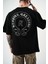 Erkek R Creative Nakışlı Oversize T-Shirt Siyah 4