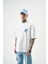 Erkek Numbers Of R Nakışlı Oversize T-Shirt Beyaz 2