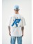 Erkek Numbers Of R Nakışlı Oversize T-Shirt Beyaz 3