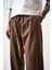 Erkek Müslin Kumaş Baggy Pantolon Kahve 5