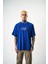 Erkek Fast Nakışlı Oversize T-Shirt Saks 2