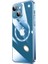 Apple iPhone 14 Kılıf Wireless Şarj Özellikli Sert Pc Mkst Riksos Magsafe Kapak-Mavi 1