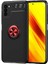 Xiaomi Poco M3 Kılıf Mkst Ravel Silikon Kapak-Siyah-Kırmızı 1