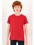 Bisiklet Yaka Kırmızı Renk Erkek Çocuk Tshirt 2