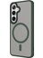 Galaxy S24 Kılıf Sert Pc Arka Yüzey Wireless Şarj Özellikli Mkst Flet Magsafe Kapak-Lacivert 3