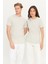 Erkek Gri Slim Fit Dar Kesim %100 Pamuk Bisiklet Yaka Tişört 2