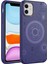 iPhone 11 Uyumlu Mkst Wireless Şarj Özellikli Desenli Hot Kapak-Derin Mor 1