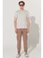 Erkek Gri Slim Fit Dar Kesim %100 Pamuk Bisiklet Yaka Tişört 8