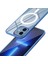 iPhone 12 Uyumlu Wireless Şarj Özellikli Mkst Krom Magsafe Silikon Kapak-Lavendery Gray 3