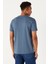 Erkek Indigo Melanj Pamuklu Slim Fit Dar Kesim Bisiklet Yaka Tişört 9