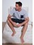 Kareli Regular Fit Pamuklu Bisiklet Yaka Kısa Kollu Şortlu Pijama Takımı Erkek Pijama Takımı 6572020 2