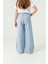 Kız Çocuk Bol Paça Basic Keten Pantolon 2574 4