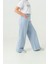 Kız Çocuk Bol Paça Basic Keten Pantolon 2574 3