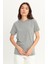 Erkek Koyu Gri Pamuklu Slim Fit Dar Kesim Bisiklet Yaka Tişört 5