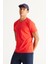 Erkek Kırmızı %100 Pamuk Slim Fit Dar Kesim Bisiklet Yaka Kısa Kollu Tişört 8