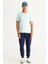 Erkek Mint %100 Pamuk Slim Fit Dar Kesim Bisiklet Yaka Tişört 3