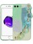 iPhone 7 Plus Kılıf Simli Desenli El Askılı Tutacaklı Mkst Elsa Silikon Kapak-Yeşil 1