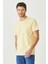 Erkek Sarı %100 Pamuk Slim Fit Dar Kesim Bisiklet Yaka Tişört 1
