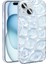 Apple iPhone 15 Kılıf Simli 3D Desenli Mkst Hacar Kapak-Pembe-Mavi 3
