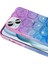 Apple iPhone 15 Kılıf Simli 3D Desenli Mkst Hacar Kapak-Pembe-Mavi 5