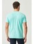 Erkek Turkuaz %100 Pamuk Slim Fit Dar Kesim Bisiklet Yaka Tişört 10