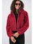 5193 Kapüşonlu Peluş Crop Ceket - Bordo 8